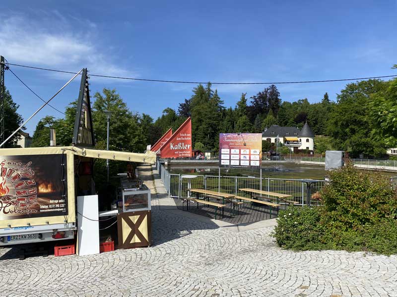 Der Eingang zum Teich